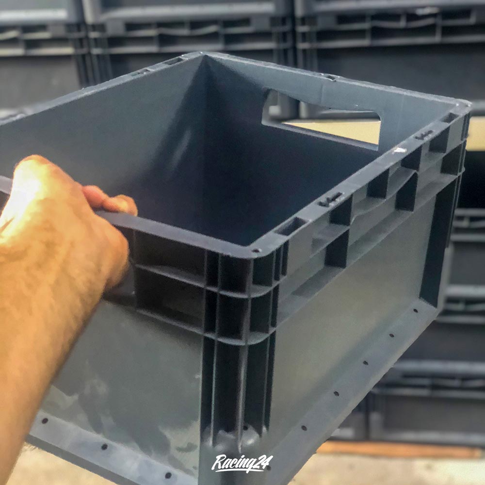 3er Set Schäfer Kunststoff Eurobox Stapelbox Eurobehälter Stapelbehälter 400x300x220 grau