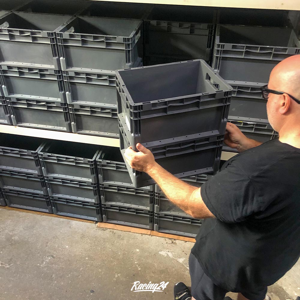3er Set Schäfer Kunststoff Eurobox Stapelbox Eurobehälter Stapelbehälter 400x300x220 grau