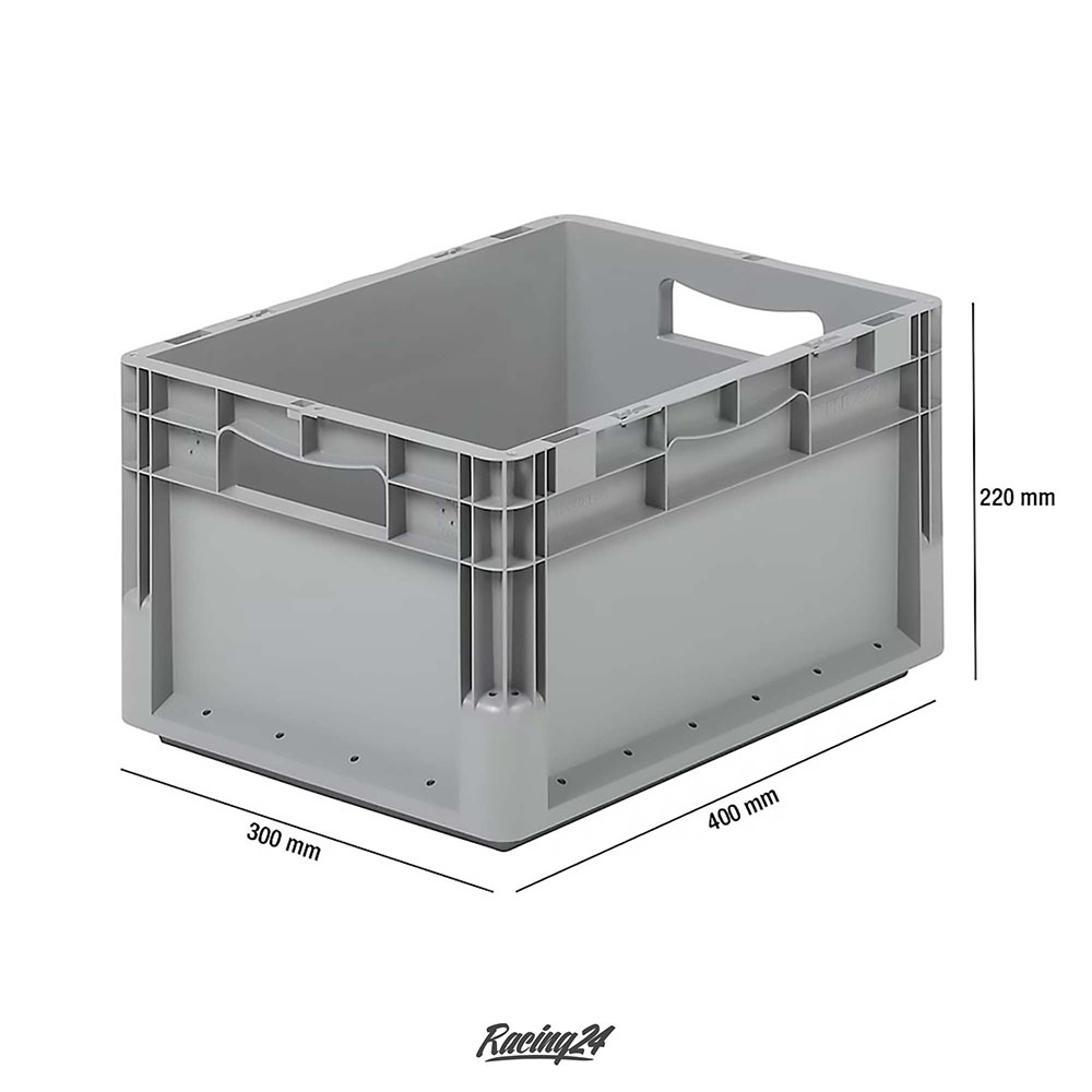 3er Set Schäfer Kunststoff Eurobox Stapelbox Eurobehälter Stapelbehälter 400x300x220 grau